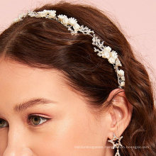 White Rhinestone Floral Bridal Headband Simple Thin Headband Wedding Hair Accessory